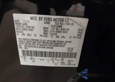 2013 Ford Edge Limited z USA, uszkodzony, nr VIN 2FMDK4KC0DBE36826